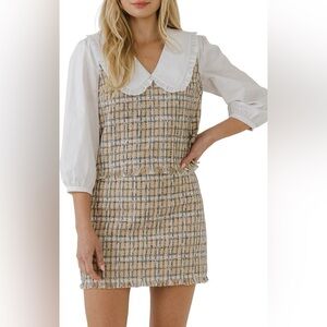 English Factory cream tweed skirt, NWT medium